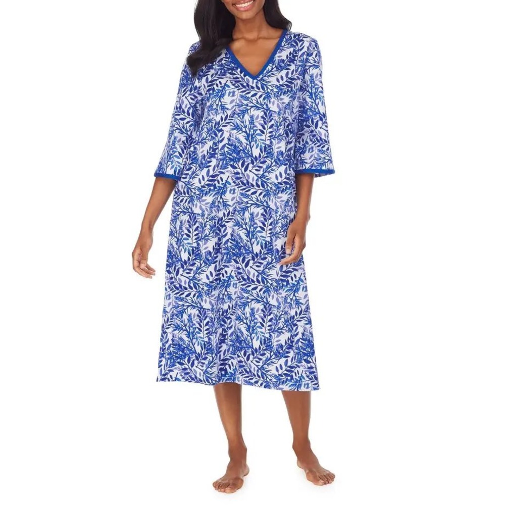 BedHead Pajamas Sateen Caftan Women S Leaves and Berries Loungewear Botanical